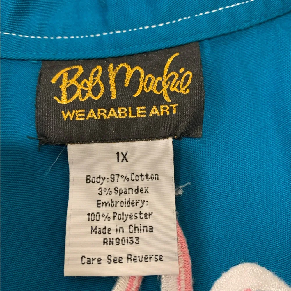 Bob Mackie Blue Jacket with Floral Detail - Picture 2 of 3